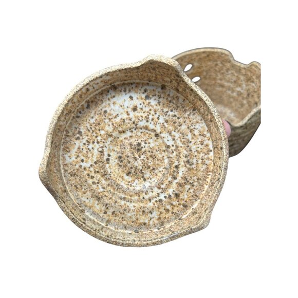 Stoneware Garlic Keeper Jar Studio Art Pottery French Style Vintage 1970’s - Picture 5 of 10